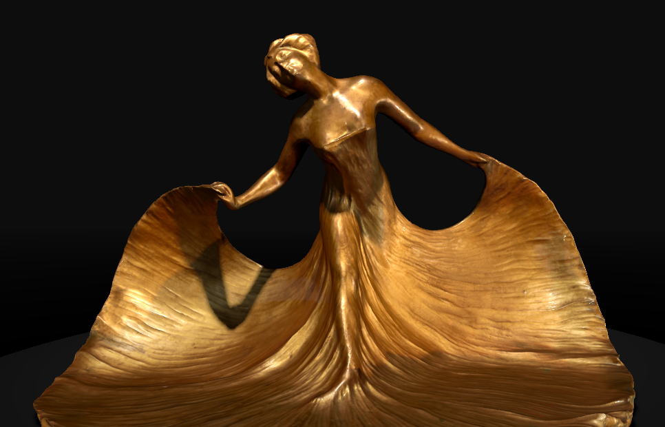 "Loie Fuller," by Joseph Kratina, from the Minneapolis Institute of Art (2016.33.14), processed in Kintsugi 3D Builder from 168 photographs and rendered in Kintsugi 3D Viewer.